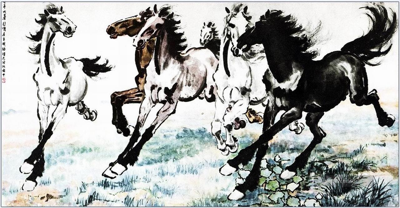 Xu Beihong läuft Pferde 1 alte China Tinte Ölgemälde